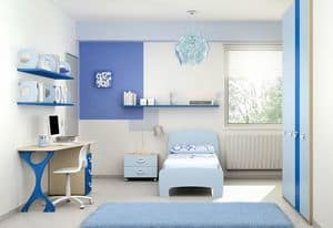 Children bedroom KC 117, Modern bedroom with wardrobe with modular interior