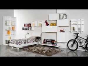 Climb Ragazzi 17, Modular bedroom for children, ideal for optimizing space