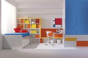 Comp. 113, Compact room for children, primary colors, attention to detail