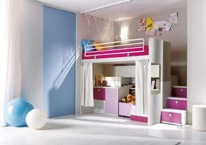 Comp. 306, Bedroom, wooden slats, different colors