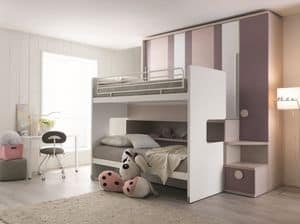 Comp. New 155, Saving space bedroom with three beds and wardrobe