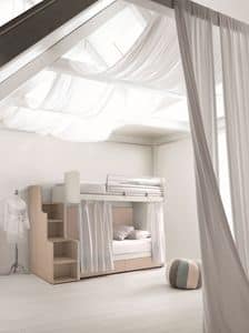 Comp. New 160, Bunk beds ideal for small bedrooms, with space-saving drawers