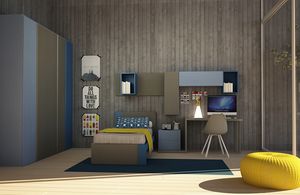 Cool comp.06, Modern kid bedroom, with single bed