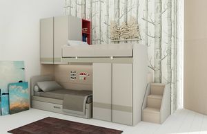 Natural comp.19, Space-saving bedroom with bunk beds