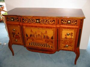 Art.216, French style chest of drawers, marble top