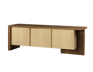 Cartesia 1780, Double-sided sideboard in canaletto walnut and maple