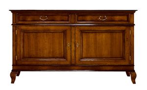 Chamonix VS.4462, Art Deco walnut sideboard with two doors, two drawers and carved feet