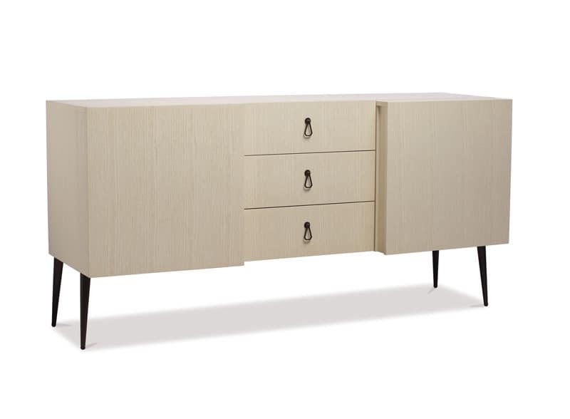 City sideboard, Sideboard made of plywood, metal tapered feet