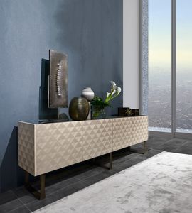 CR63 Square sideboard, Sideboard with black marble top