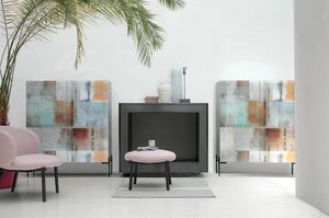 DAFNE QUADRA MA117, Square sideboard, glass fronts with digitally printed graphics