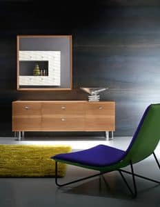 Diamante Art. 38.228, Sideboard with 2 baskets and steel corner feet