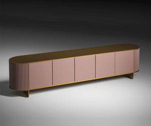 Dobos 5 doors Sideboard Art. EDO008, Sideboard with a rounded sculptural silhouette
