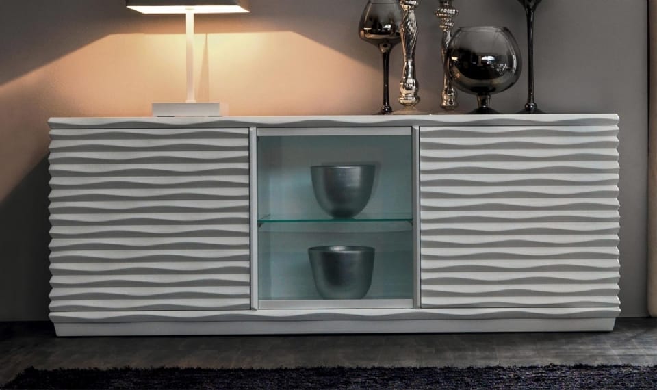 Ebon Art. 790 - 445, Modern sideboard, with two closed doors and central glass door
