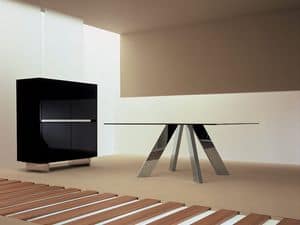 Even A, Sideboard with steel base, for dining rooms