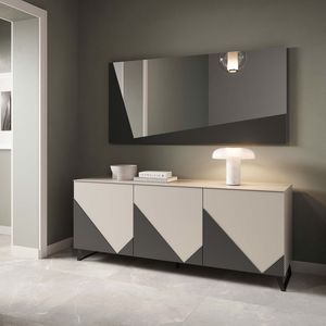 Febo, Modern sideboard with glass inserts with carbon effect