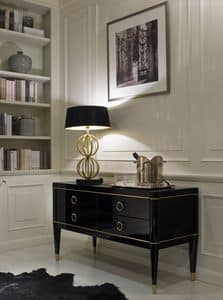 Giadina, Solid wood sideboard with gold leaf decorations