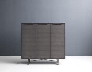Hermitage tall sideboard, Sideboard with 3 doors suited for modern environments
