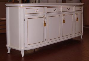Hilton sideboard, Patinated ivory lacquered sideboard