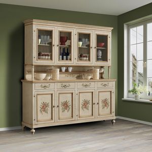 Il Mobile Classico - Infinito LV1620-1621C, 4-door sideboard with lacquered and decorated showcase