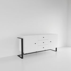 Kappa Due, Sideboard with hand-worked iron base