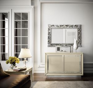 La Star Day sideboard, Sideboard in ivory lacquered wood