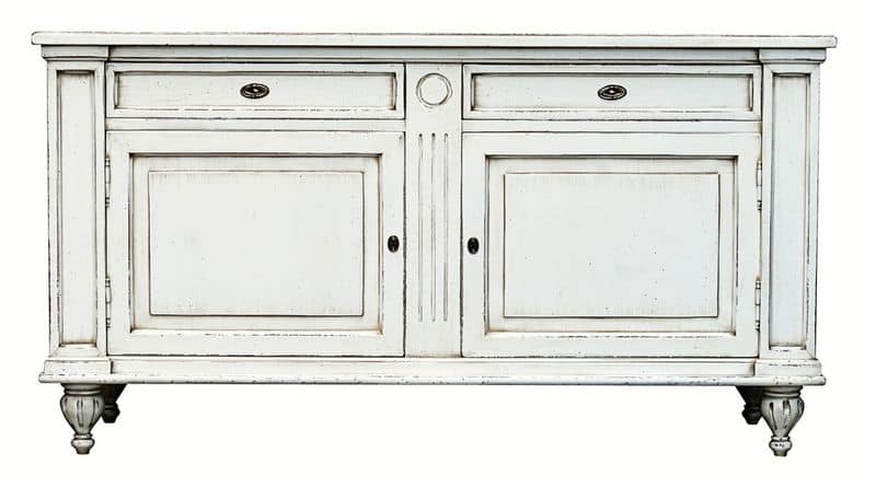 Mélanie BR.0007, Sideboard with 2 doors and 2 drawers, Louis XIV style