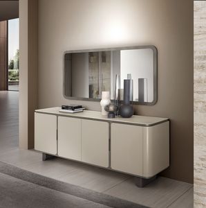 PERLA 3 doors sideboard, Sideboard with soft lines, with ceramic top