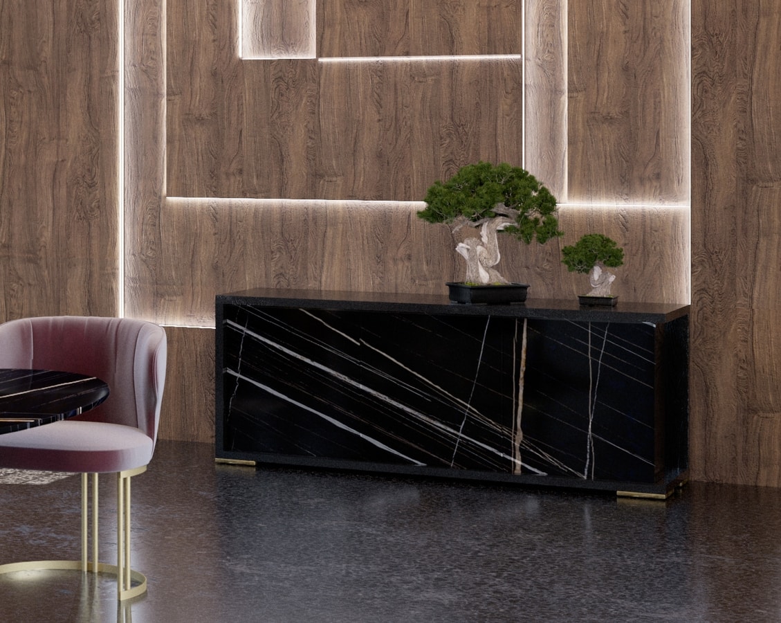 Recta sideboard, Sideboard with a geometric line