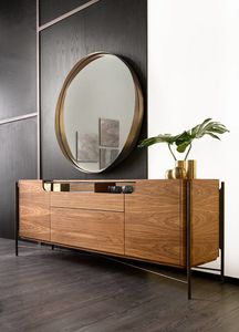 Shangai sideboard wood, Wooden sideboard with glass top