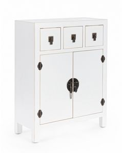 Sideboard 2A-3C Pechino, Sideboard in white wood
