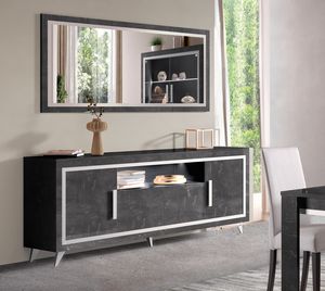 Silver 4 doors sideboard, Sideboard with a contemporary design
