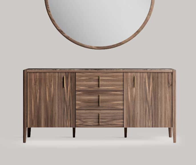 Sunrise sideboard, Modern sideboard with marble top