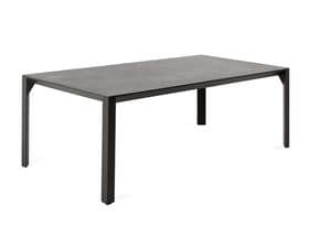 Babette, Coated stainless steel table, top in different finishes