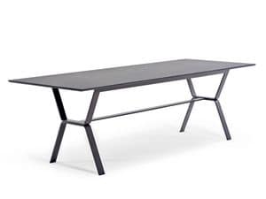 Deer, Rectangular table made of treated steel, for outdoors