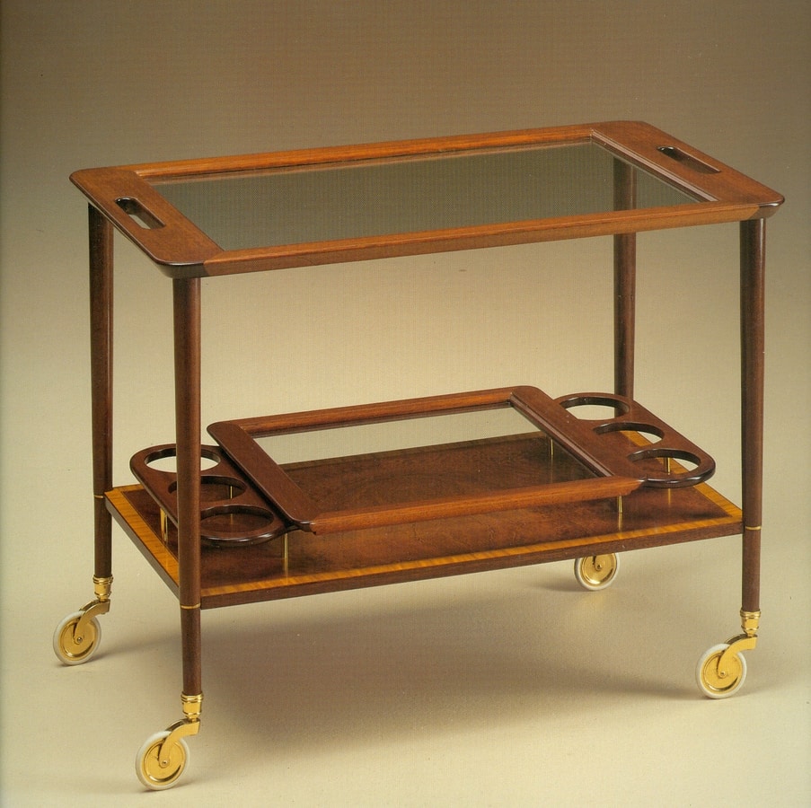 Art. 89018, Tea trolley with glass top