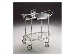 BOHEME 121, Trolley in silver plated brass, removable tray