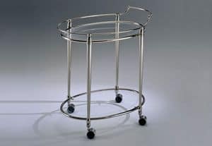CARTESIO 200, Food trolley in satin brass and nickel