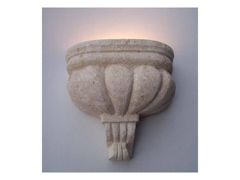 Agata, Applique lamp in Vicenza white stone, incandescent light