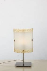 Capriccio - Table Lamp, Desk lamp, curved decorated glass for entrance