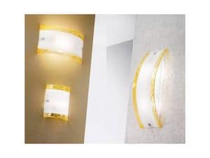 Capriccio - Wall Lamp - Wall Little Lamp, Elegant wall lamp, curved decorated glass
