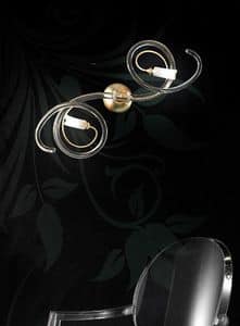 Chic applique, Modern applique with soft scrolls in Murano glass