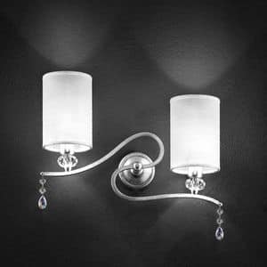 Delhia applique, Metal wall lamp with 2 lights and sw pendants