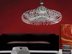 Essenzia chandelier, Chandelier with crystal diffusers, for classics living rooms
