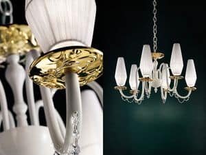 Milady chandelier, Chandelier with metallized glass bobeches