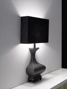 Moore table lamp, Elegant lamp for console, in veneer wood