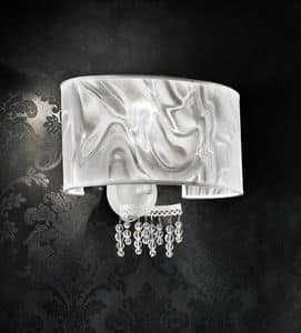 Onda applique, Wall lamp in chrome metal and glass pendants
