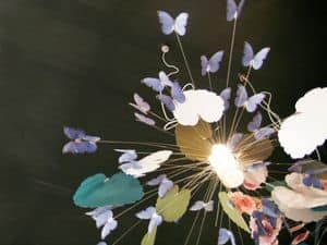 P151FOx215 Fantasy Leaves Butterflies, Chandelier Restaurant