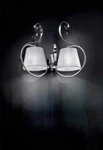 Romantica applique, Wall lamp with chromed metal frame
