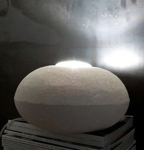 UFO 30, Floor lamp made of stone, round shape