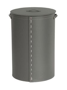 Roby, Cylindrical laundry basket with handles, recycled leather